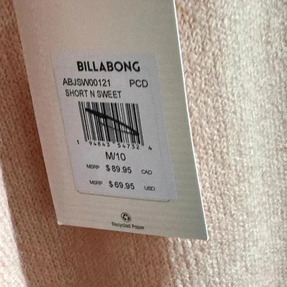 NWT Billabong Short N Sweet Cropped Cardigan Sweater Size Medium - Picture 11 of 14